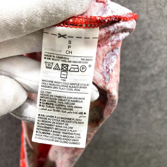 Old Navy Cami Womens S Relaxed Suspended Neck Top Red Boho Print Sleeveless - Picture 8 of 8